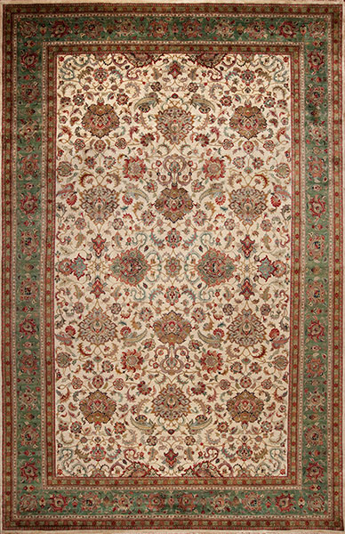 152155 Golden Age <br> Elegance, Ivory/Green 